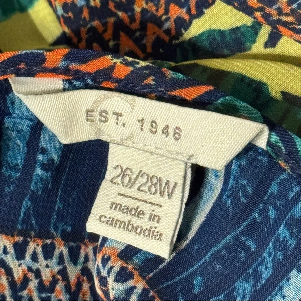 Blue and Green Boxy Tunic with Cut Out Details, size 26/28W - Picture 9 of 9